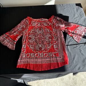 Unique Spectrum Tank Top Bandanna Pattern Red Size Medium